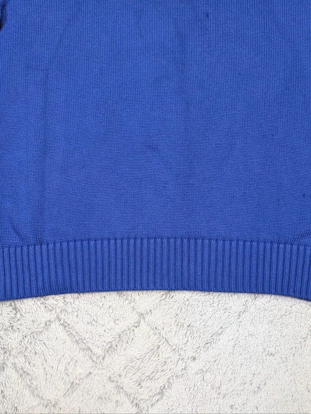 Polo Ralph Lauren Sweater Mens L Blue ¼ Zip Pullover Classic Preppy Cotton Knit